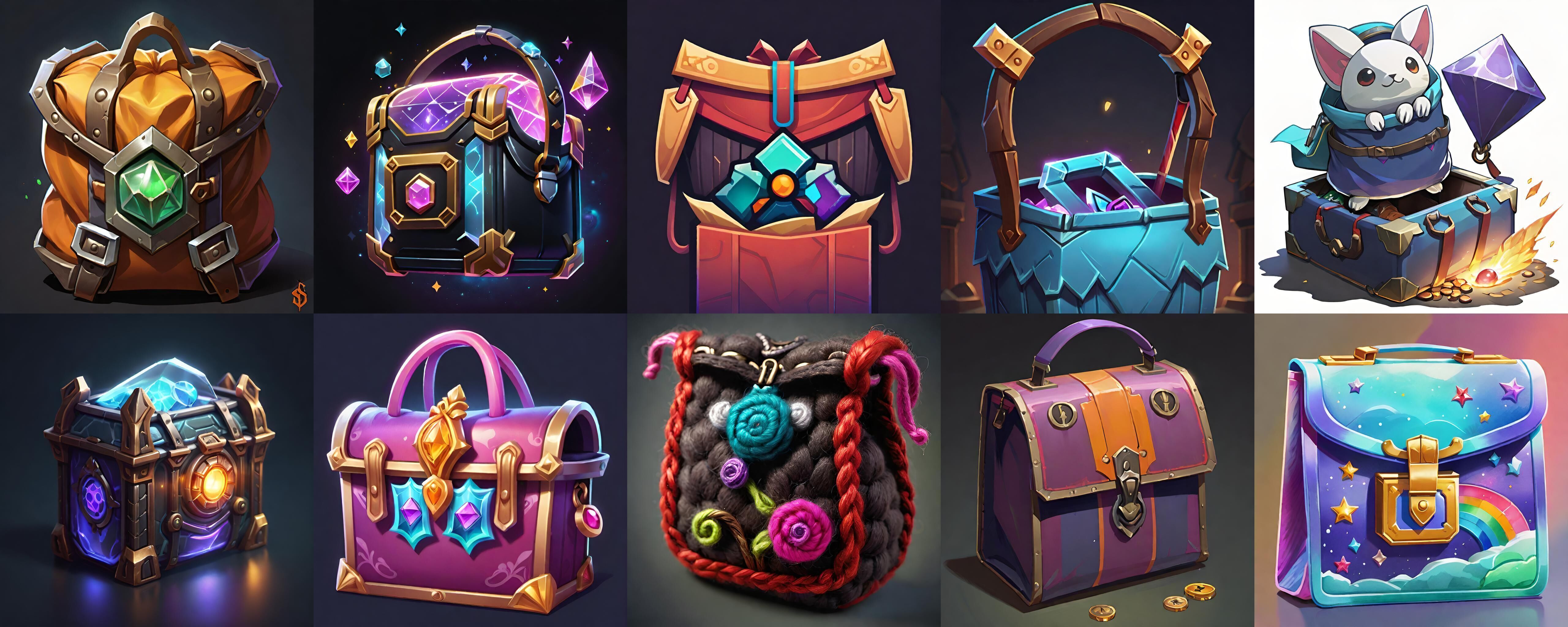 LootBag bundle 13 pack 100 fbx Low-poly 3D model_2