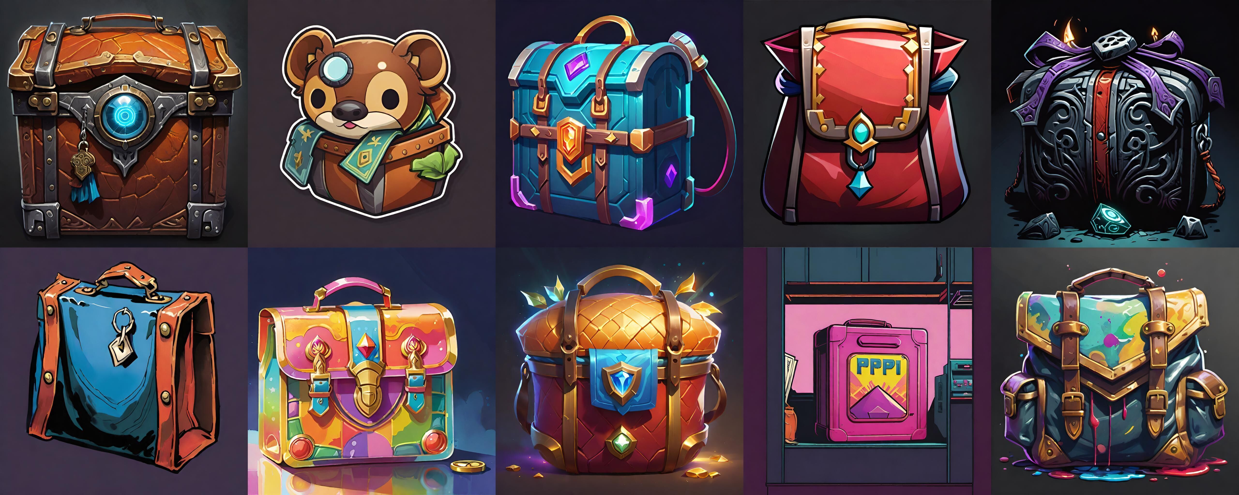 LootBag bundle 13 pack 100 fbx Low-poly 3D model_12