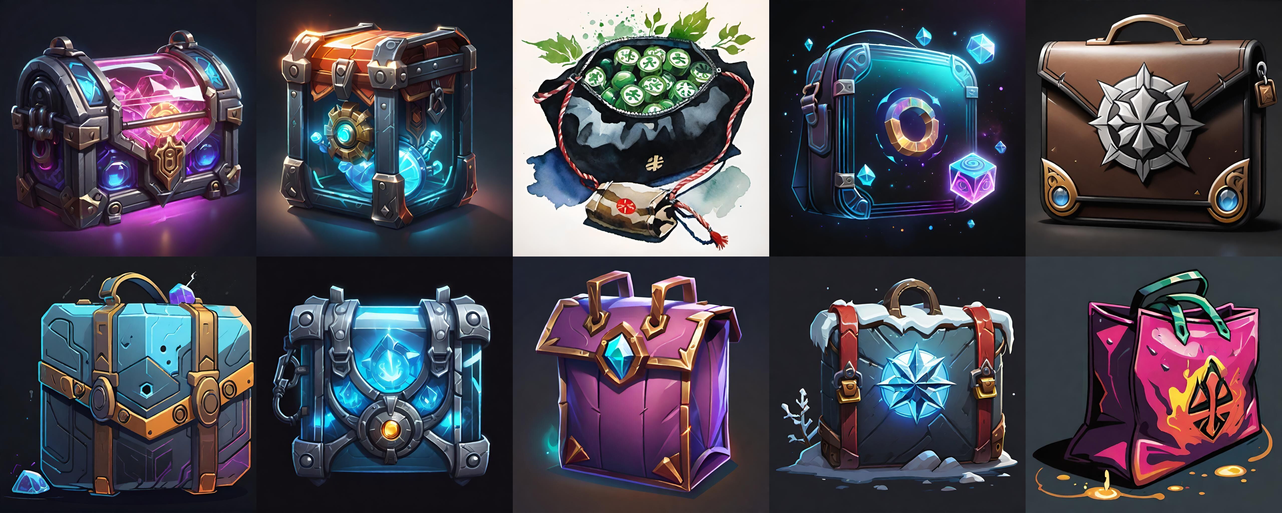 LootBag bundle 13 pack 100 fbx Low-poly 3D model_18