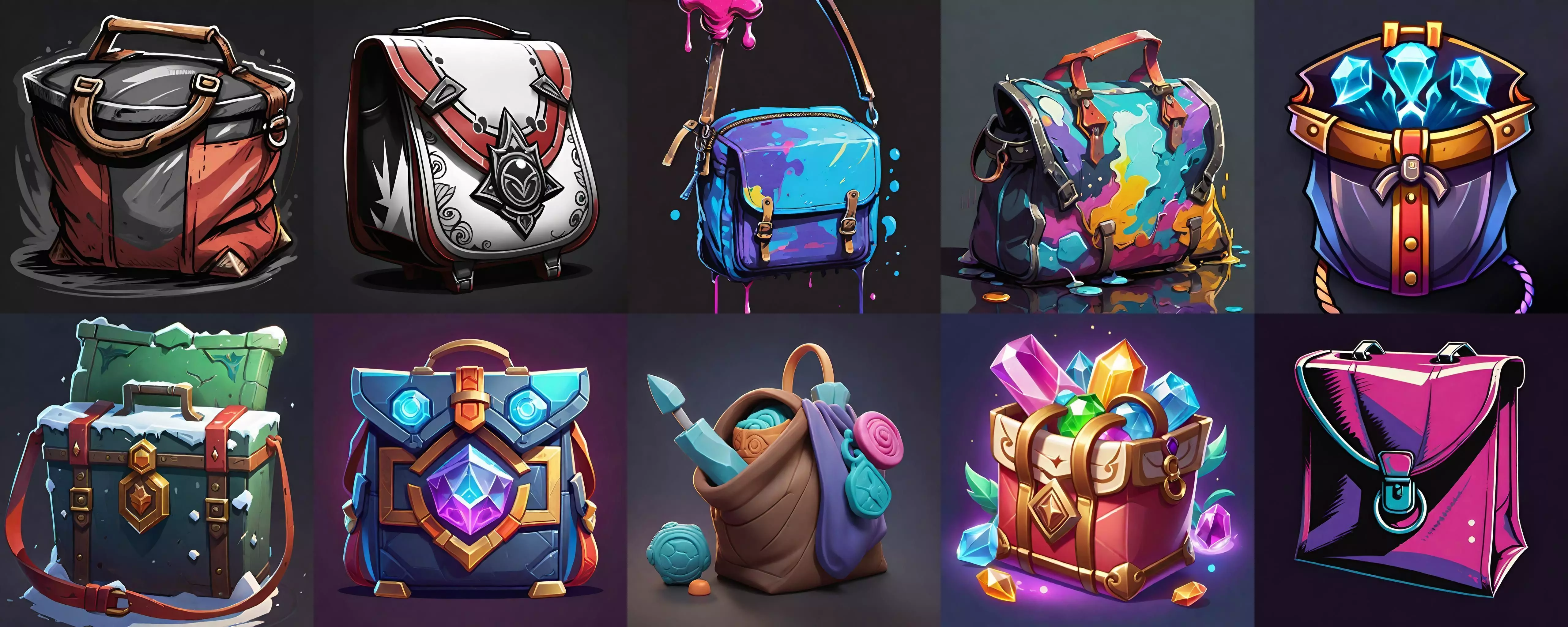 LootBag bundle 13 pack 100 fbx Low-poly 3D model_0