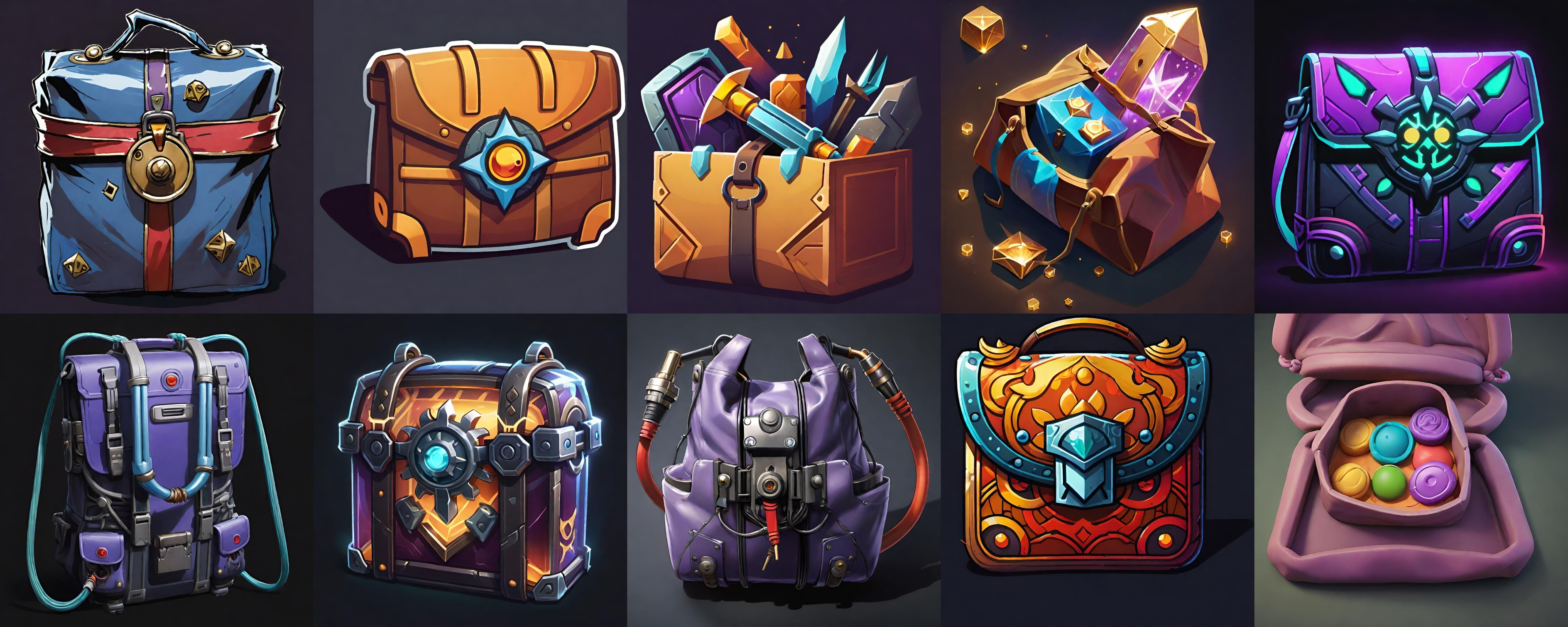 LootBag bundle 13 pack 100 fbx Low-poly 3D model_4