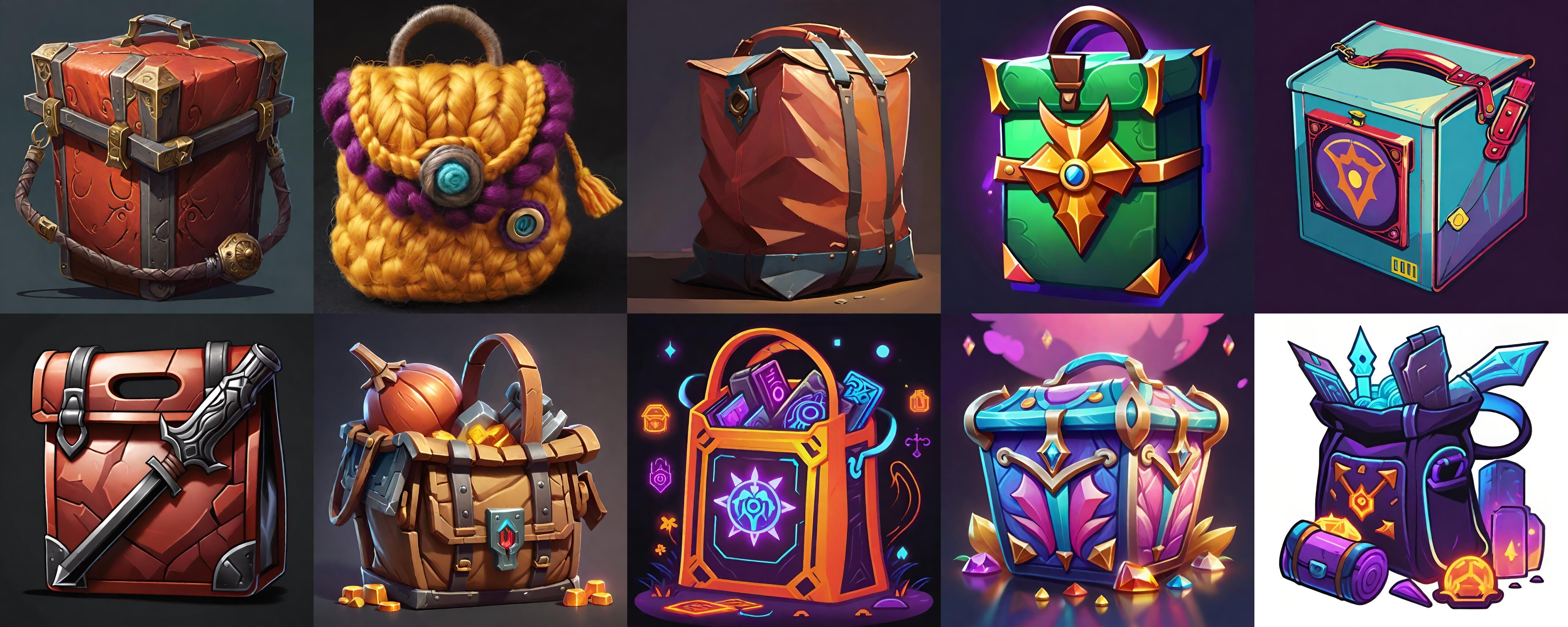 LootBag bundle 13 pack 100 fbx Low-poly 3D model_6