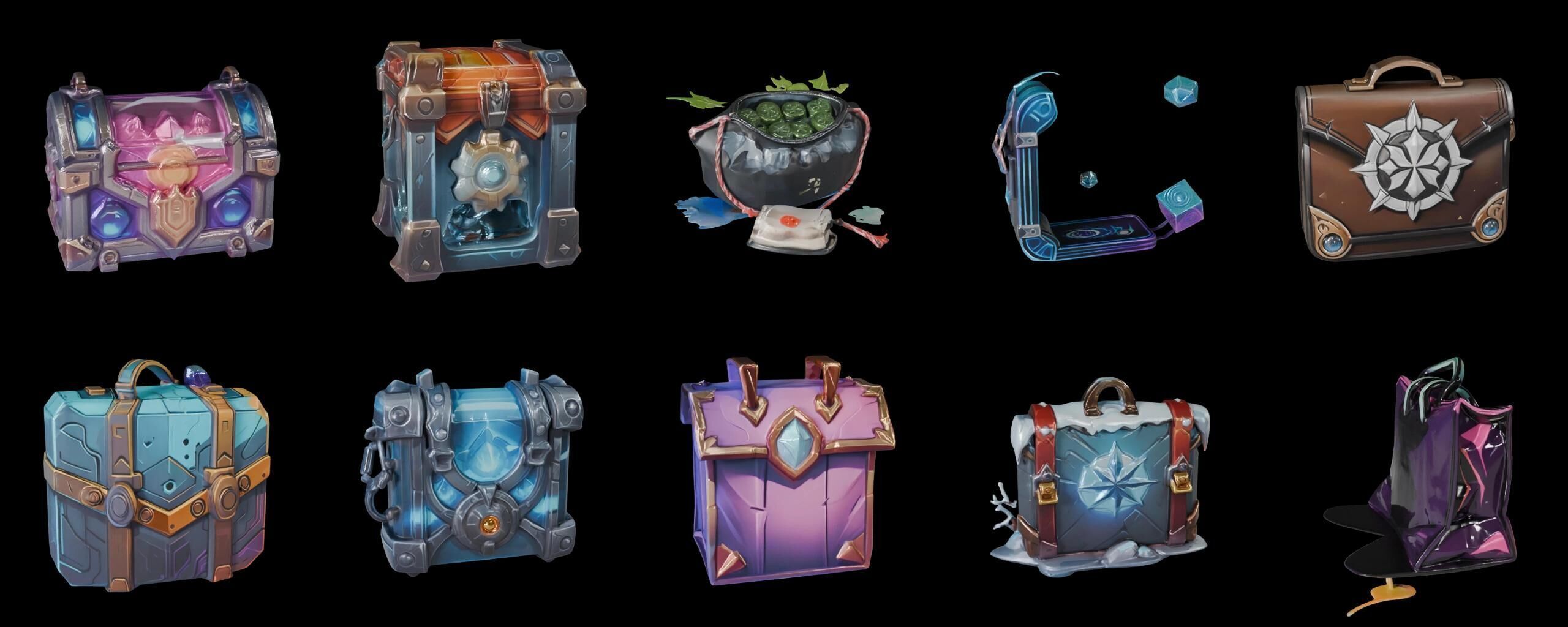 LootBag bundle 13 pack 100 fbx Low-poly 3D model_19