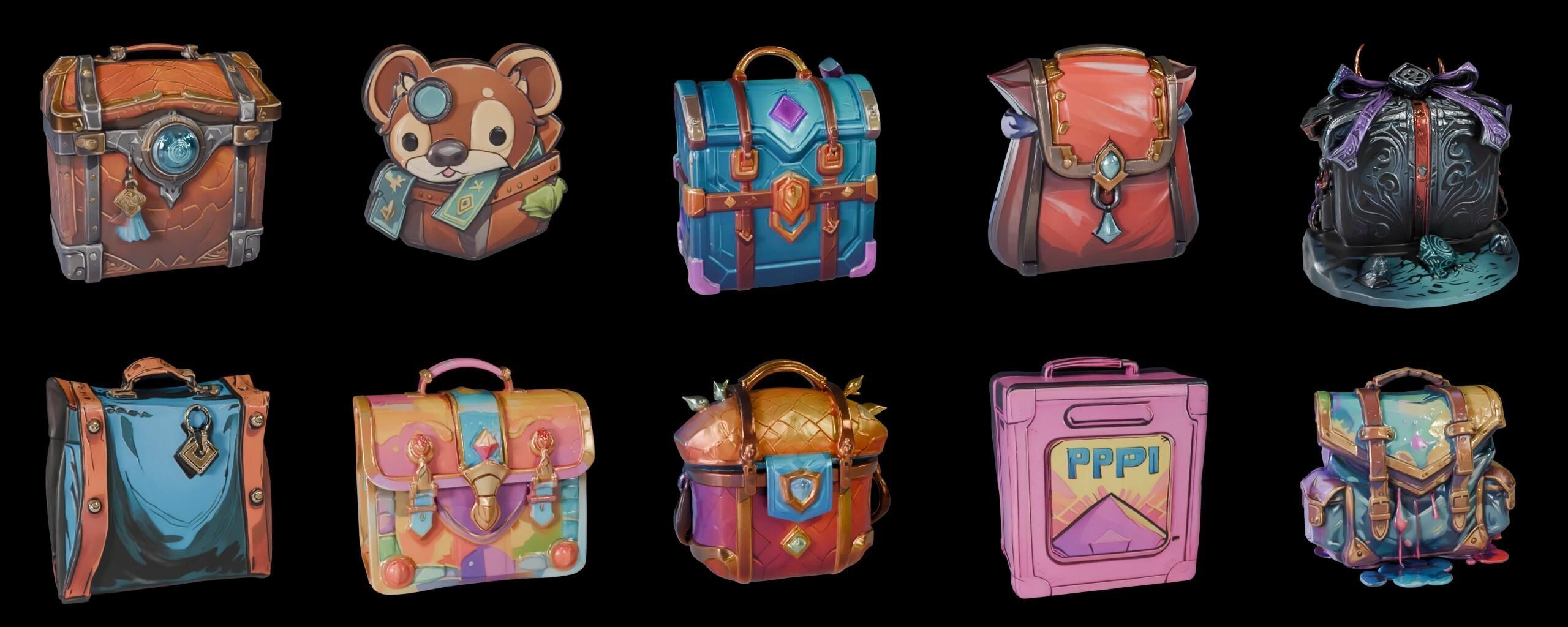 LootBag bundle 13 pack 100 fbx Low-poly 3D model_13
