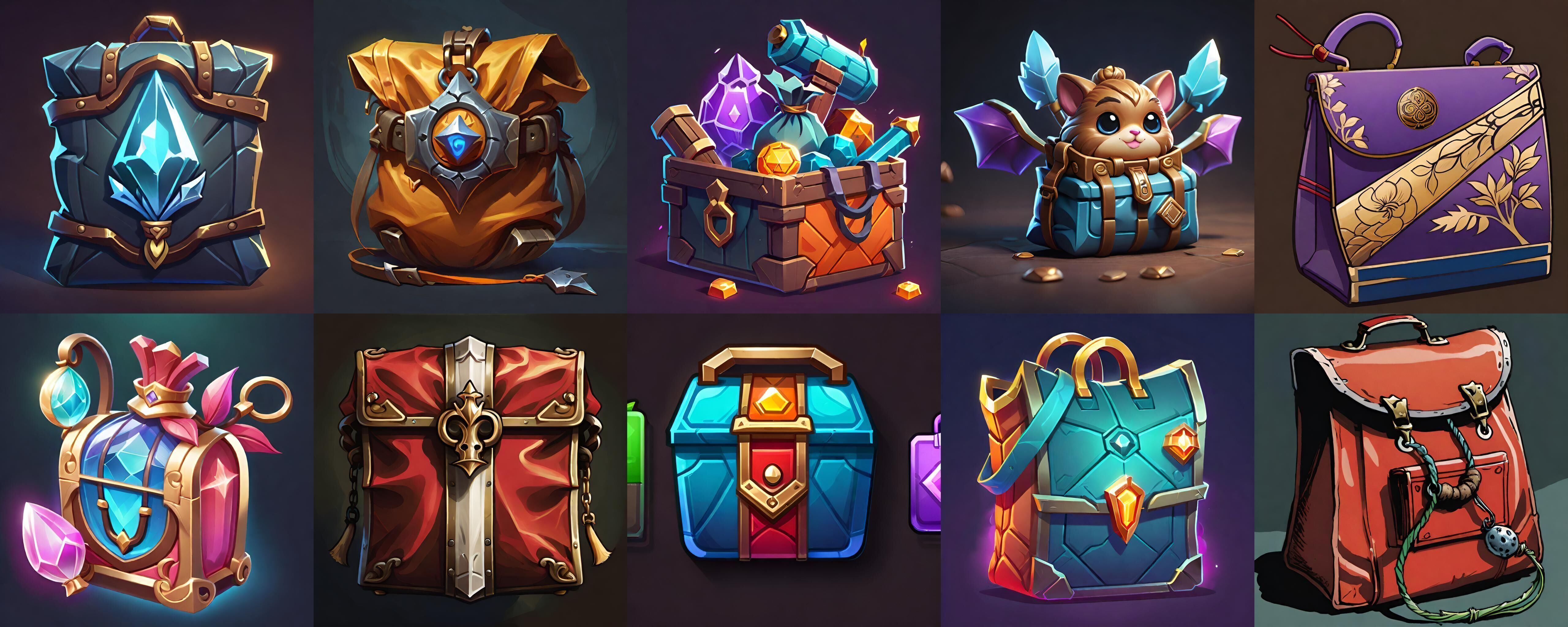LootBag bundle 13 pack 100 fbx Low-poly 3D model_14