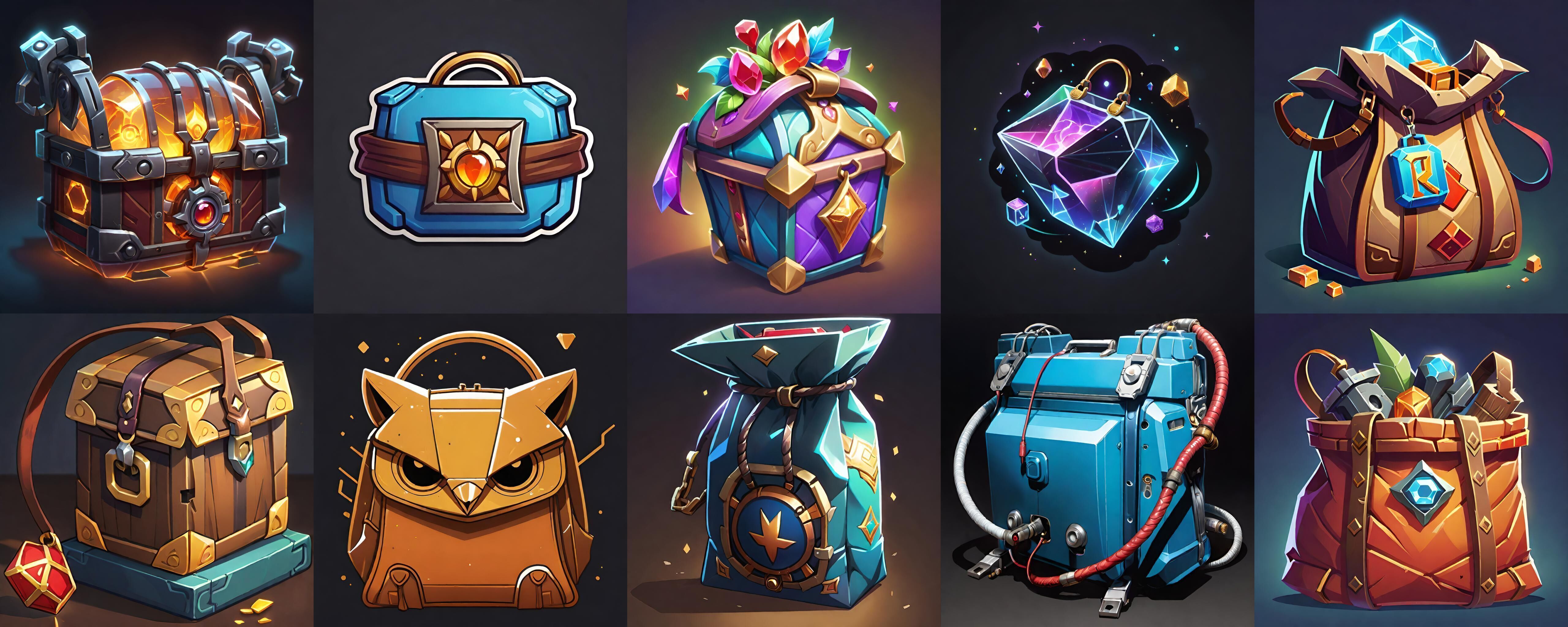 LootBag bundle 13 pack 100 fbx Low-poly 3D model_8