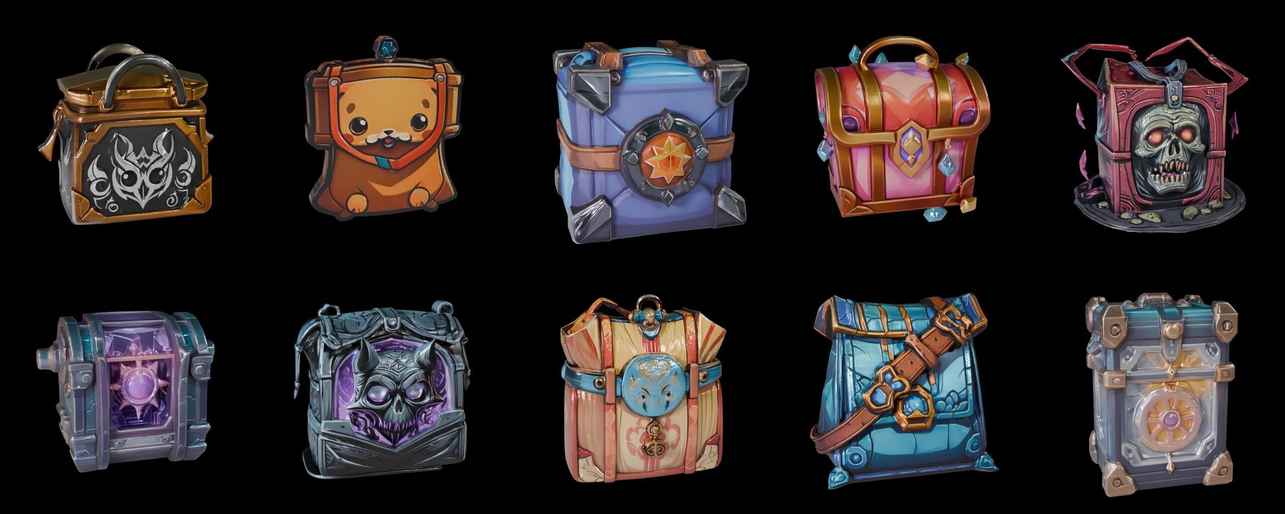 LootBag bundle 11 pack 100 fbx Low-poly 3D model_19