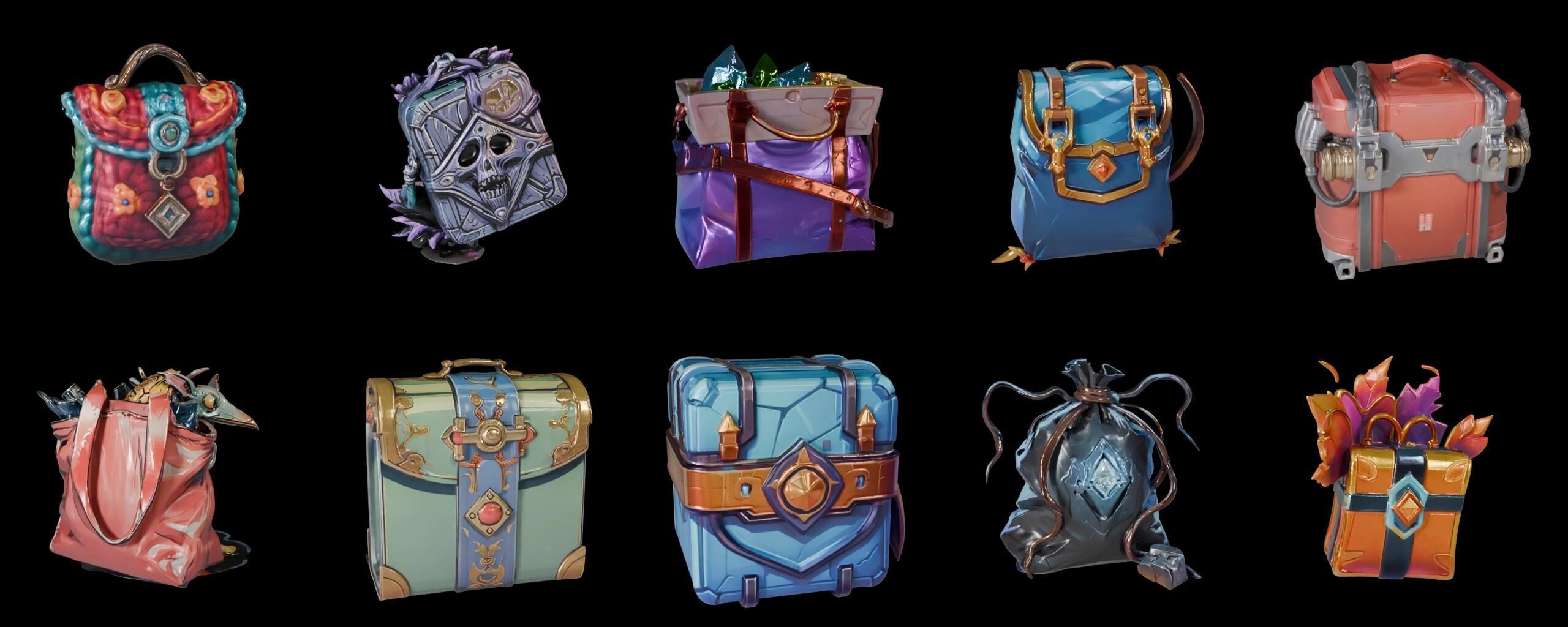 LootBag bundle 11 pack 100 fbx Low-poly 3D model_5
