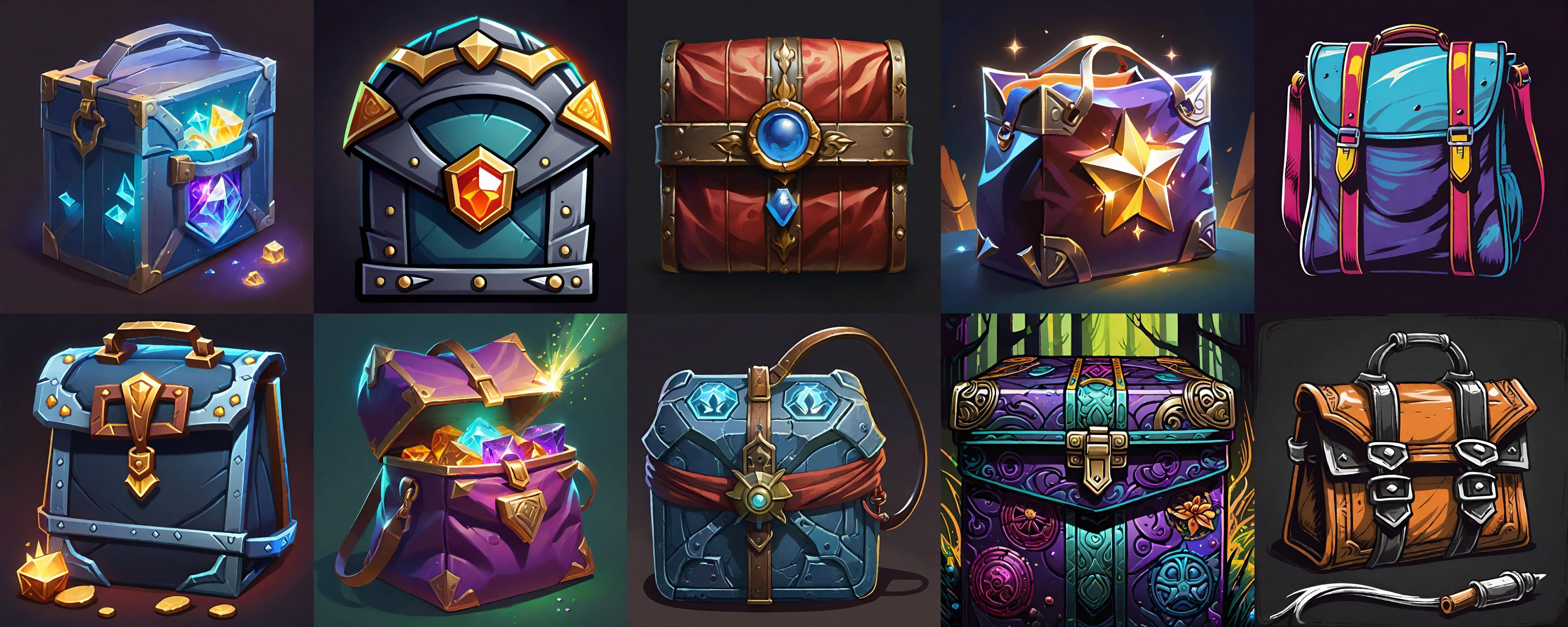 LootBag bundle 11 pack 100 fbx Low-poly 3D model_6