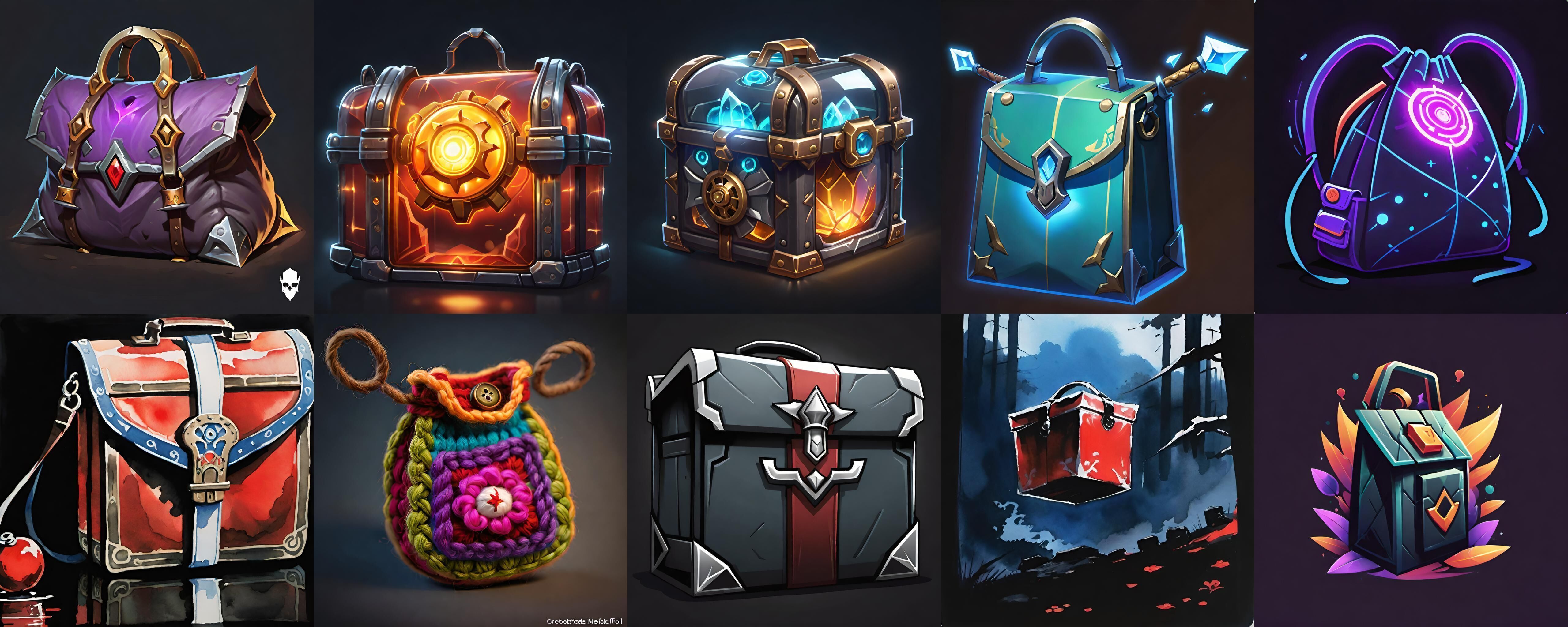 LootBag bundle 11 pack 100 fbx Low-poly 3D model_2