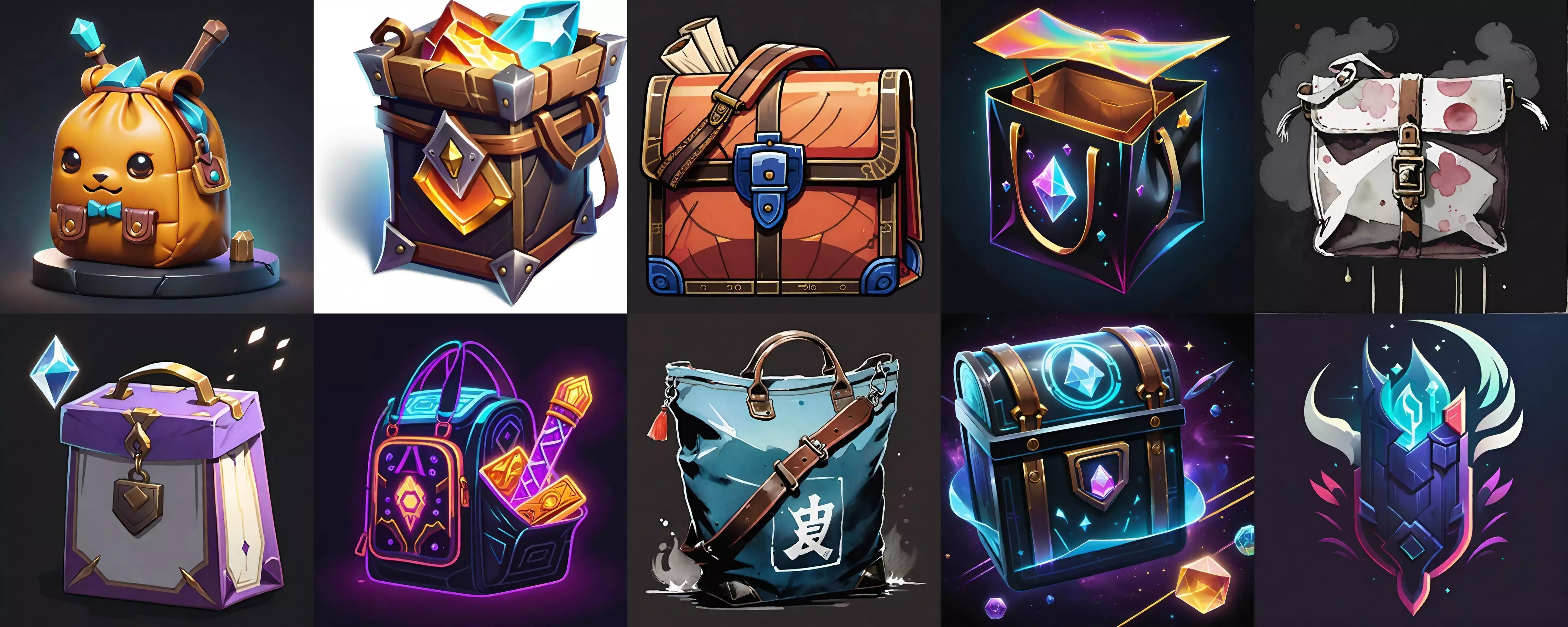 LootBag bundle 11 pack 100 fbx Low-poly 3D model_0
