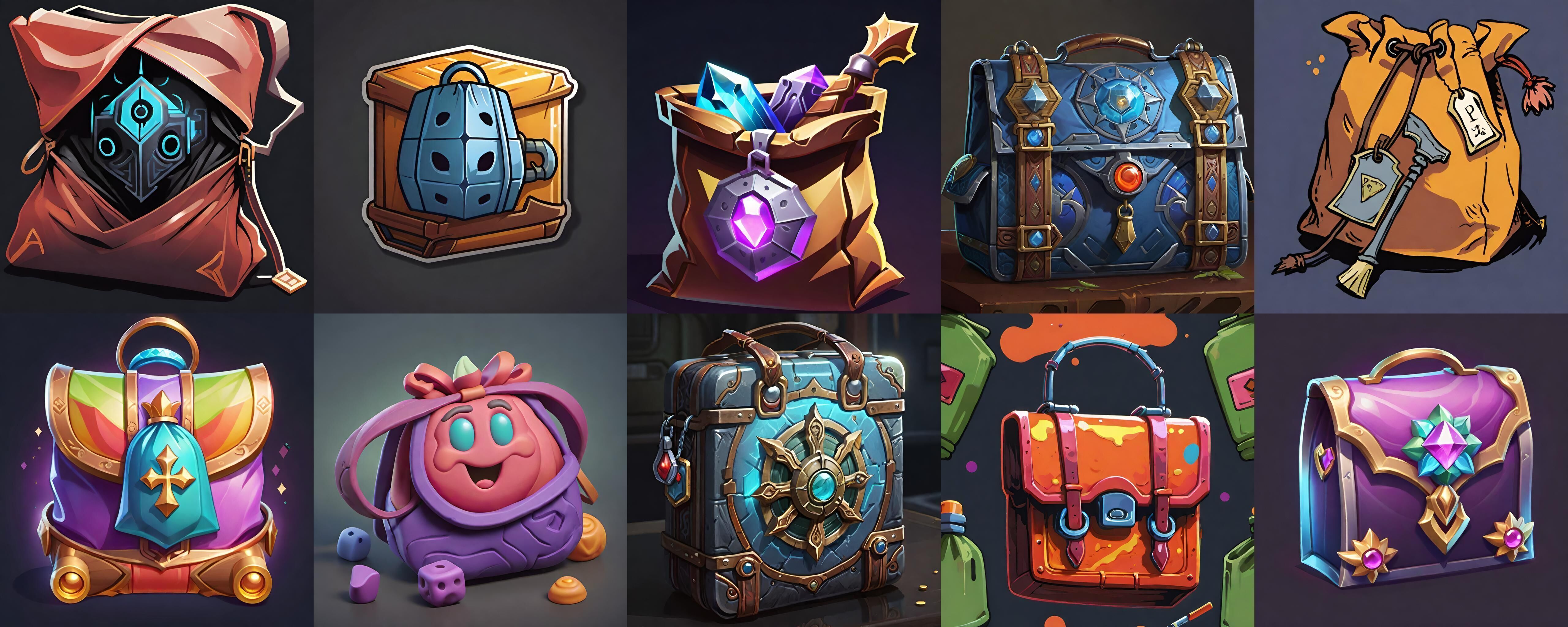 LootBag bundle 11 pack 100 fbx Low-poly 3D model_14