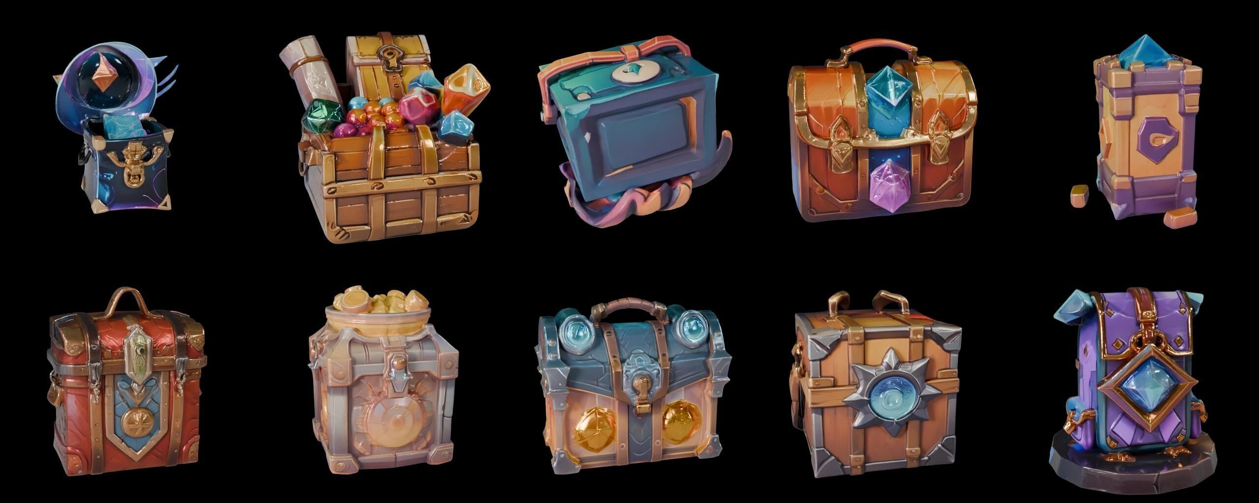 LootBag bundle 11 pack 100 fbx Low-poly 3D model_9