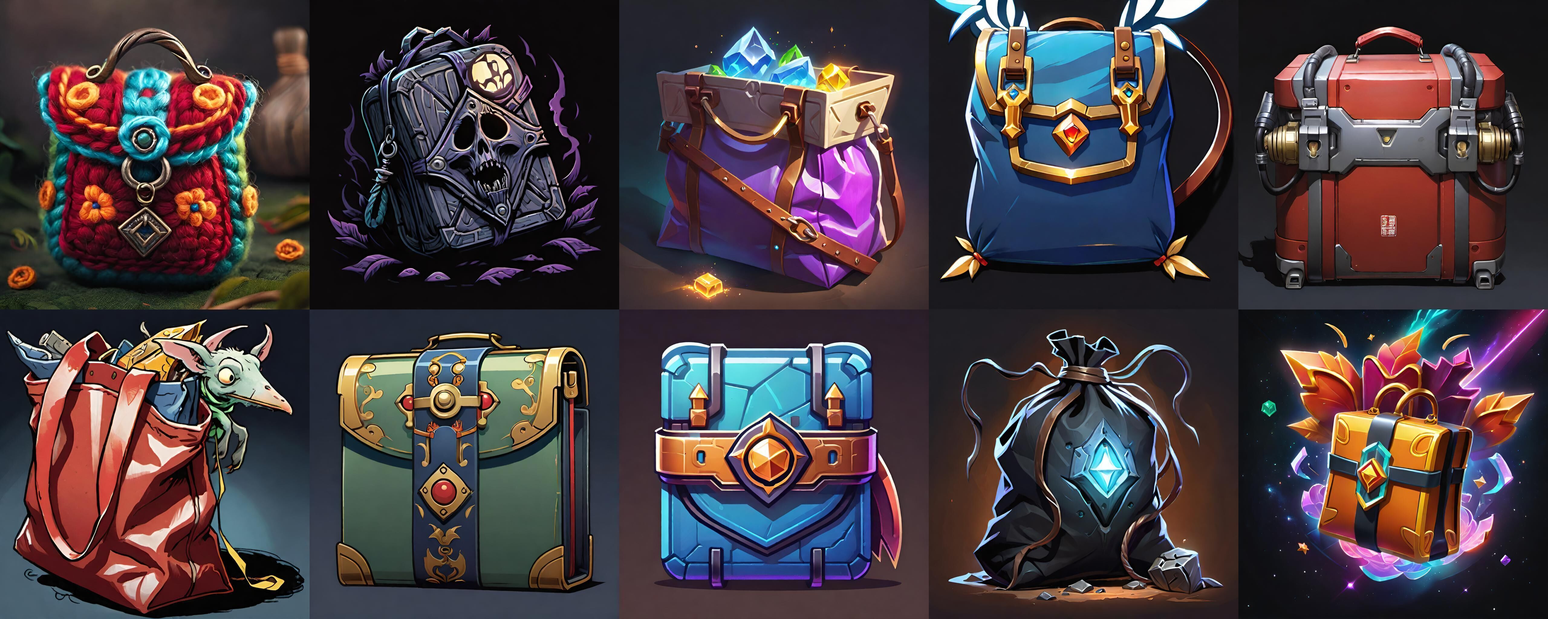 LootBag bundle 11 pack 100 fbx Low-poly 3D model_4