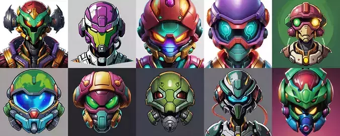 Helmet bundle 8 pack 100 obj