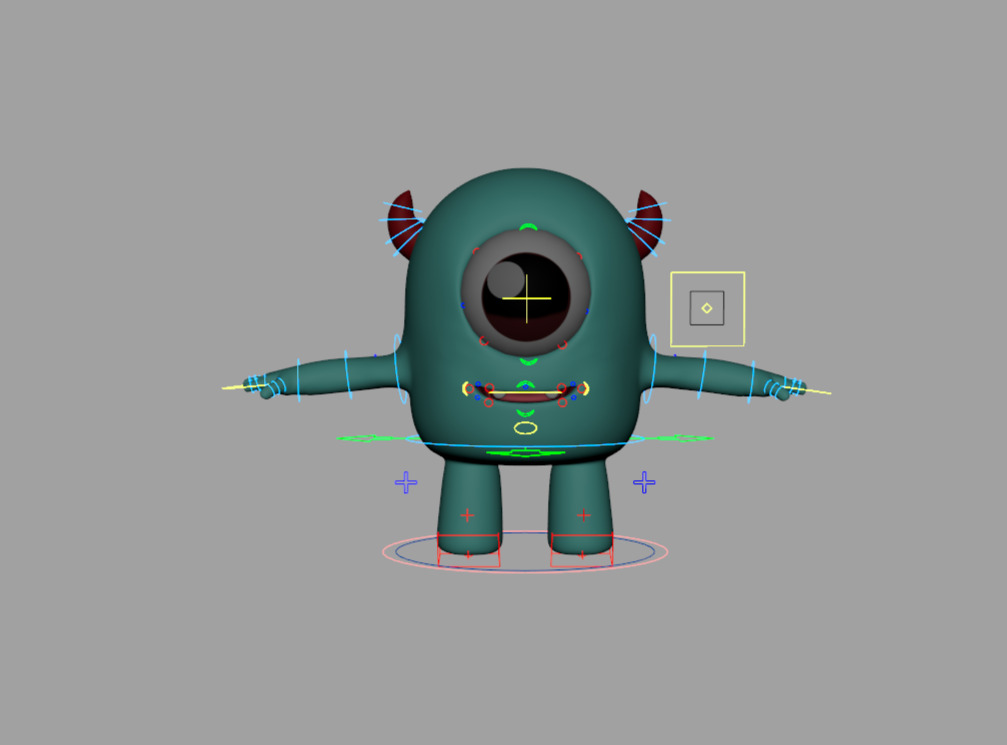 Cute Cartoon Creature Model And Rig 3D model_2