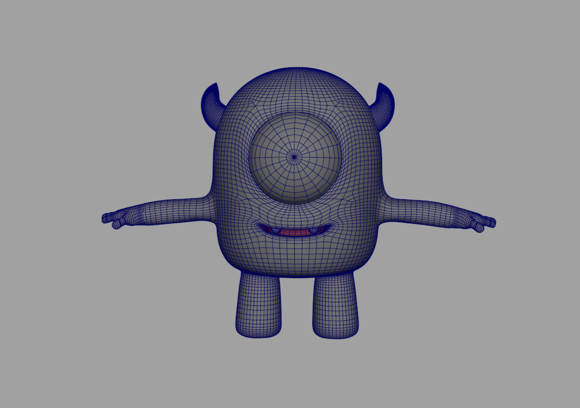 Cute Cartoon Creature Model And Rig 3D model_3