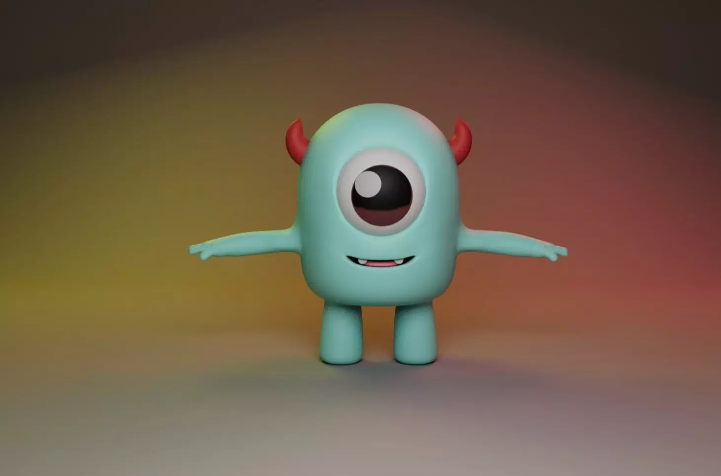 Cute Cartoon Creature Model And Rig 3D model_0