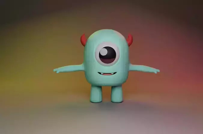 Cute Cartoon Creature Model And Rig
