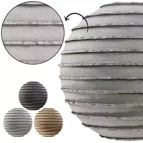 Ribbed concrete wall with wood stamp - Seamless