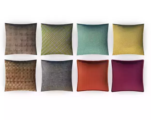 Fabric Pillow pack 8 Low-poly 3D model Fabric Pillow pack 8 Low-poly 3D model
