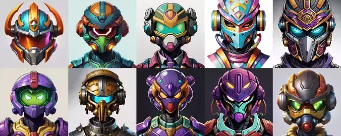 Helmet bundle 4 pack 100 obj