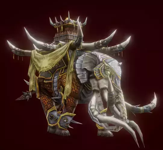 war elephant Low-poly 3D model