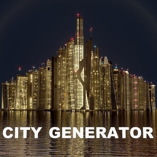 Building Skyscraper City Town Downtown Street Futuristic Utopia Low-poly 3D model 3