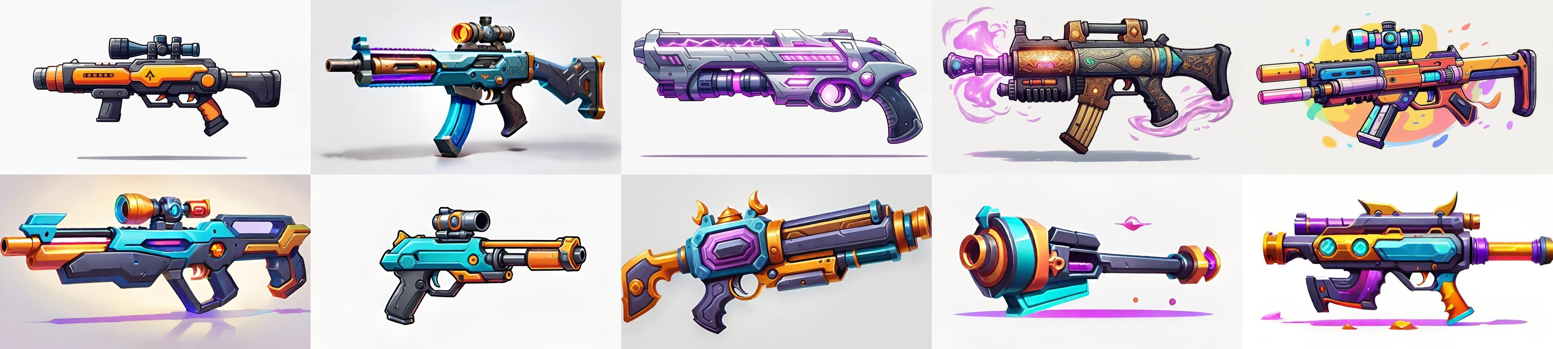 GunWeapon bundle 9 pack 100 fbx Low-poly 3D model_2