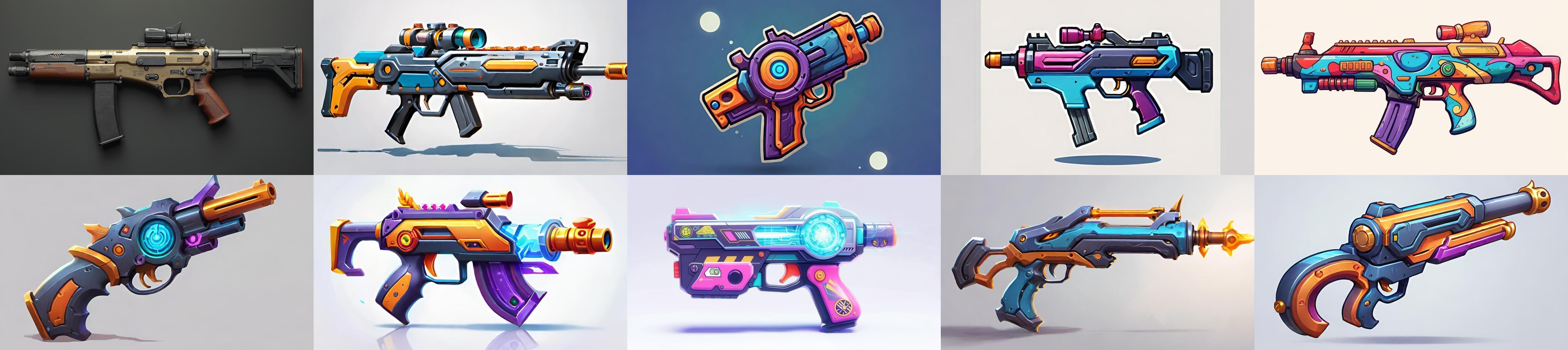 GunWeapon bundle 9 pack 100 fbx Low-poly 3D model_10