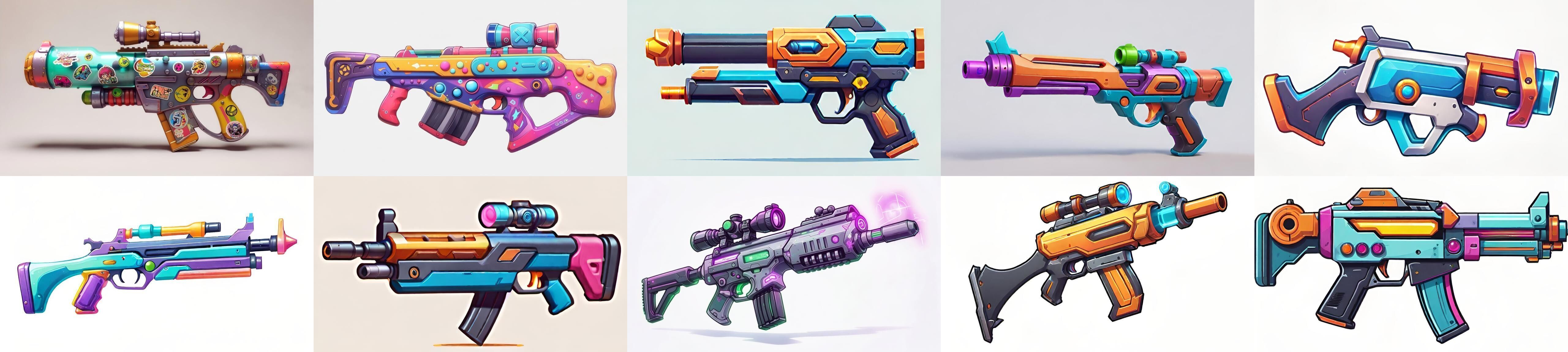 GunWeapon bundle 9 pack 100 fbx Low-poly 3D model_18