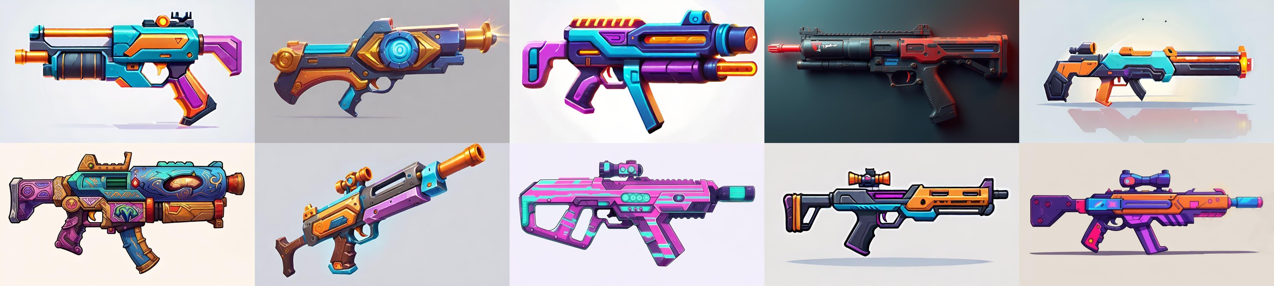 GunWeapon bundle 9 pack 100 fbx Low-poly 3D model_6