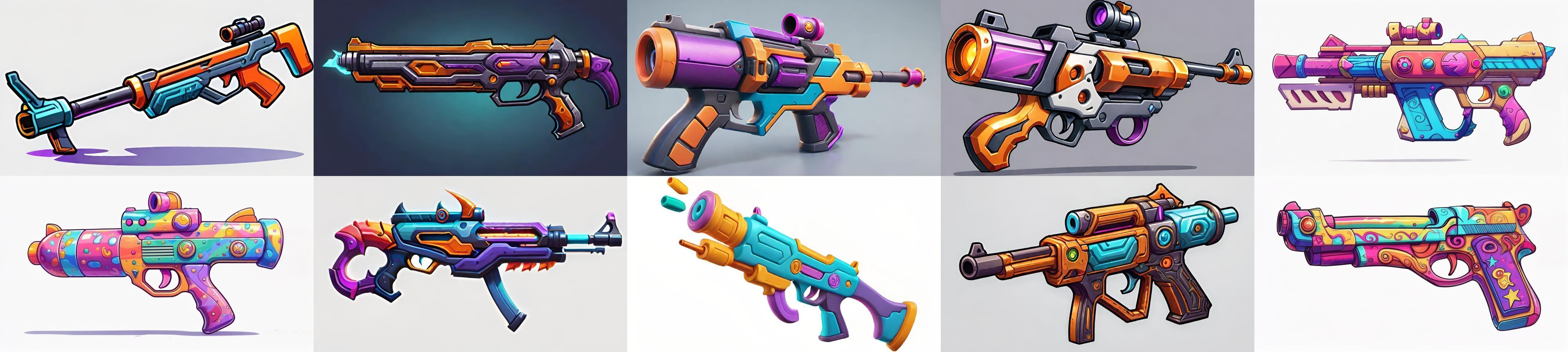 GunWeapon bundle 9 pack 100 fbx Low-poly 3D model_12