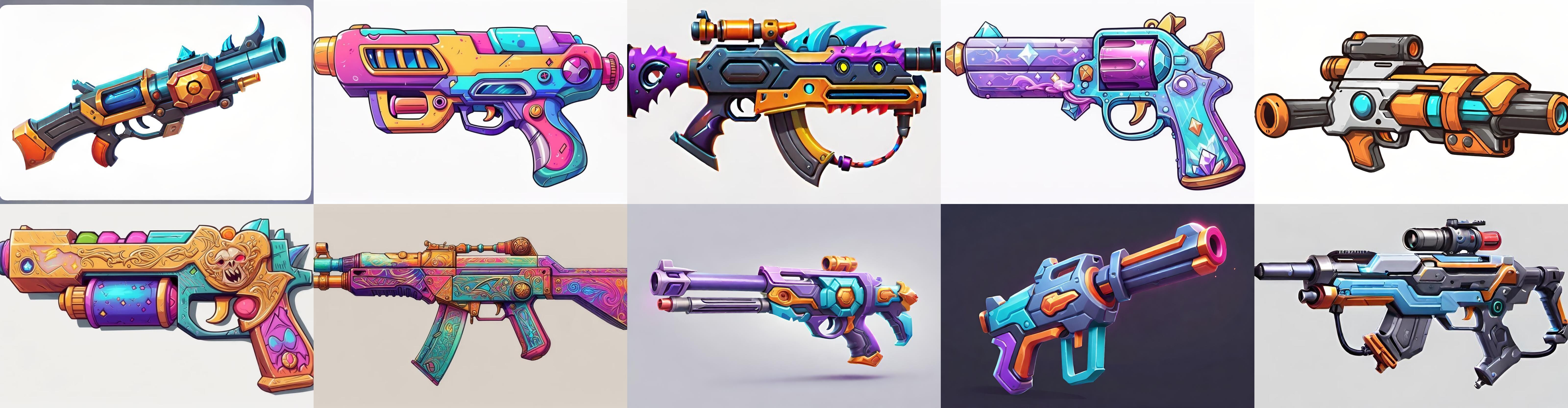 GunWeapon bundle 9 pack 100 fbx Low-poly 3D model_16