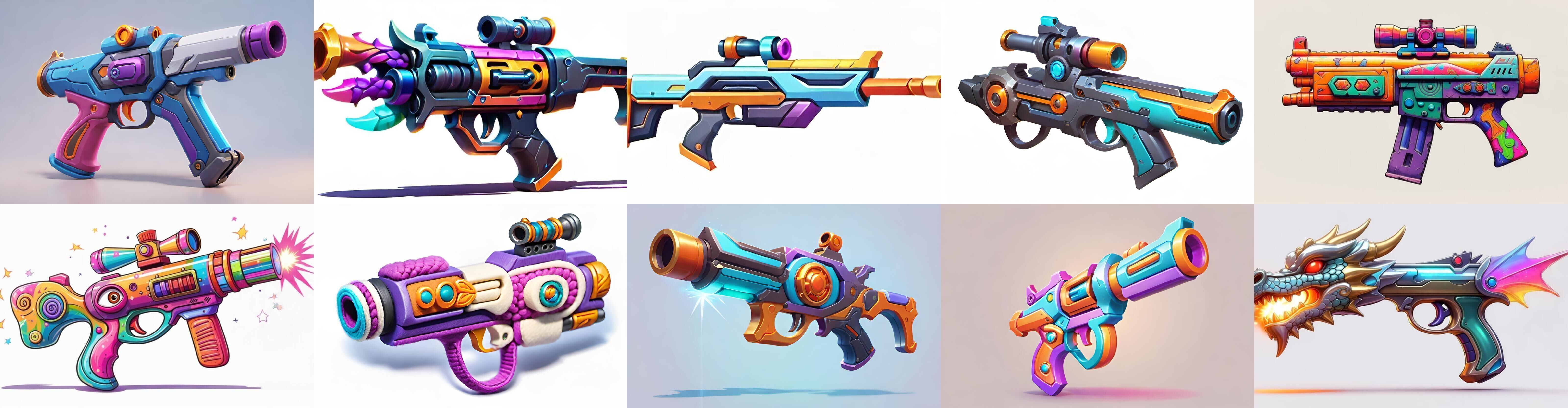 GunWeapon bundle 9 pack 100 fbx Low-poly 3D model_14