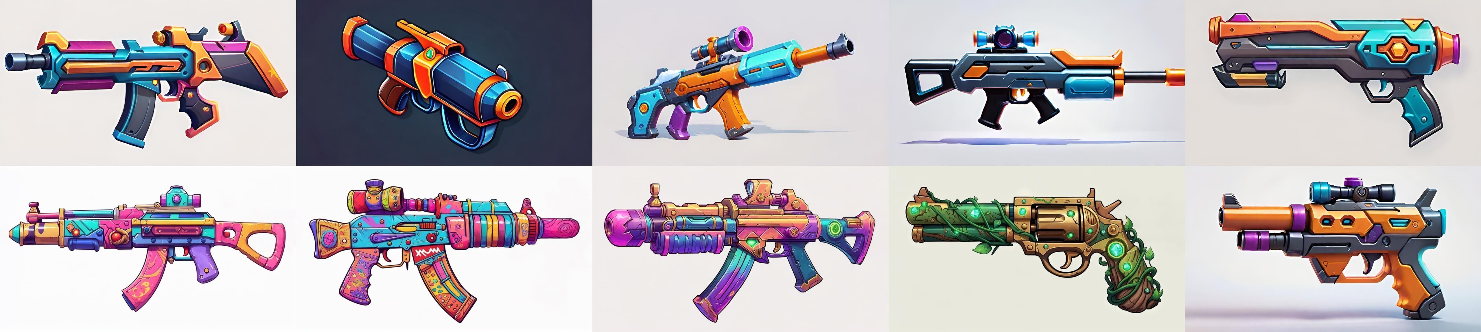 GunWeapon bundle 8 pack 100 fbx Low-poly 3D model_2