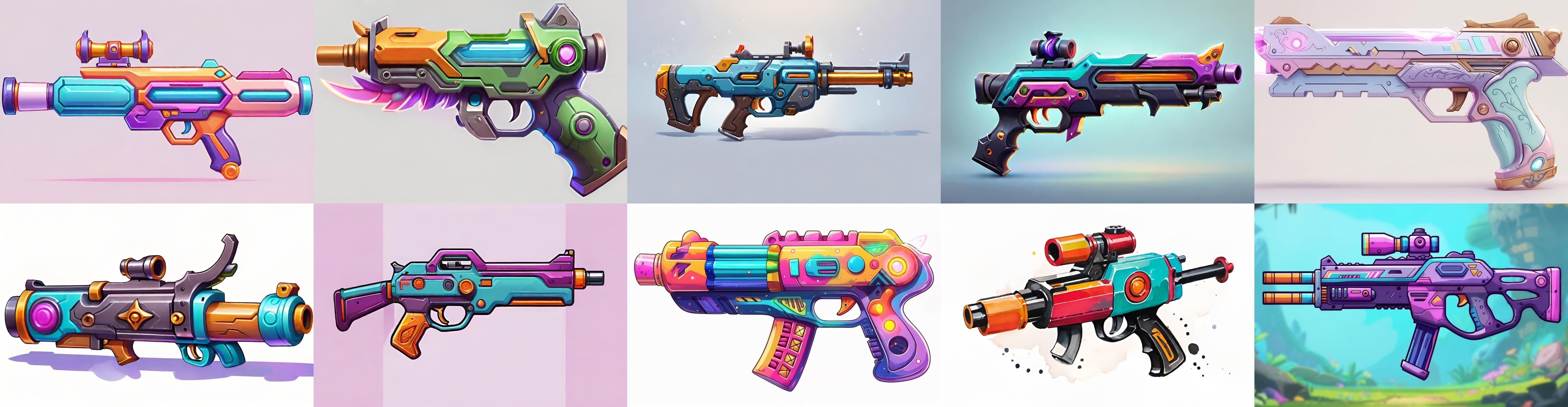 GunWeapon bundle 8 pack 100 fbx Low-poly 3D model_4