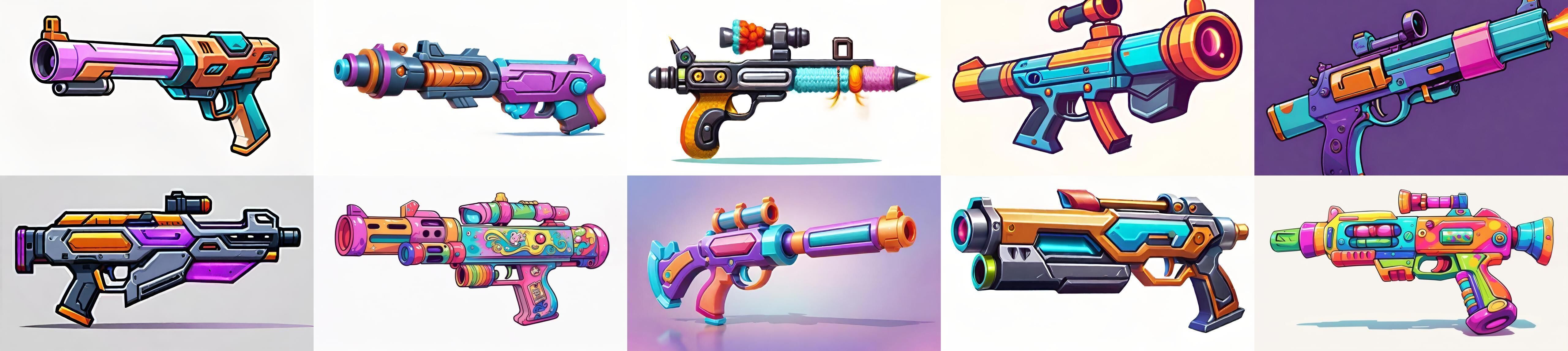 GunWeapon bundle 8 pack 100 fbx Low-poly 3D model_12