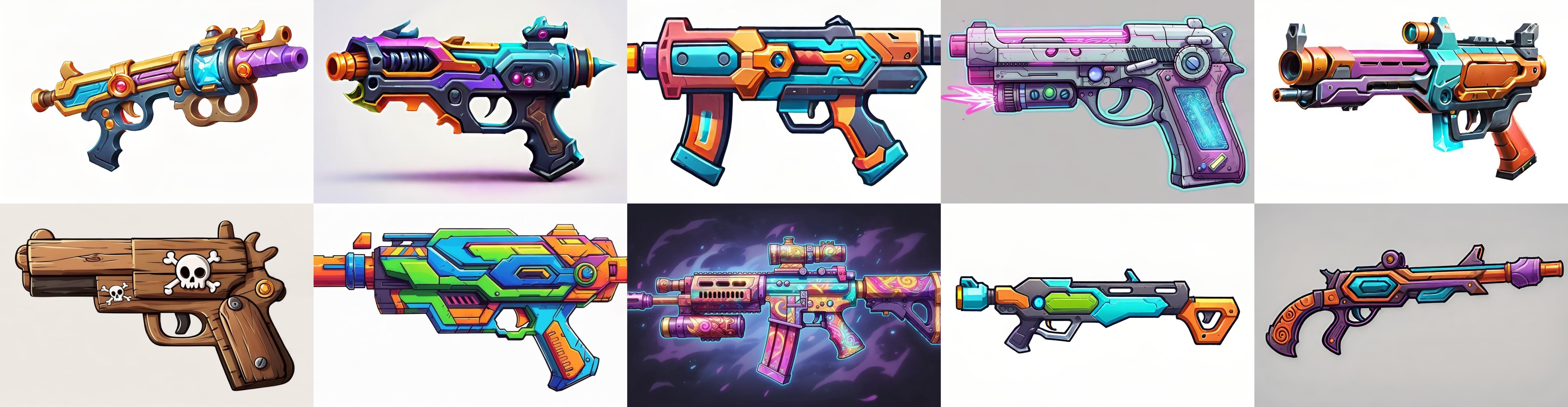 GunWeapon bundle 8 pack 100 fbx Low-poly 3D model_18