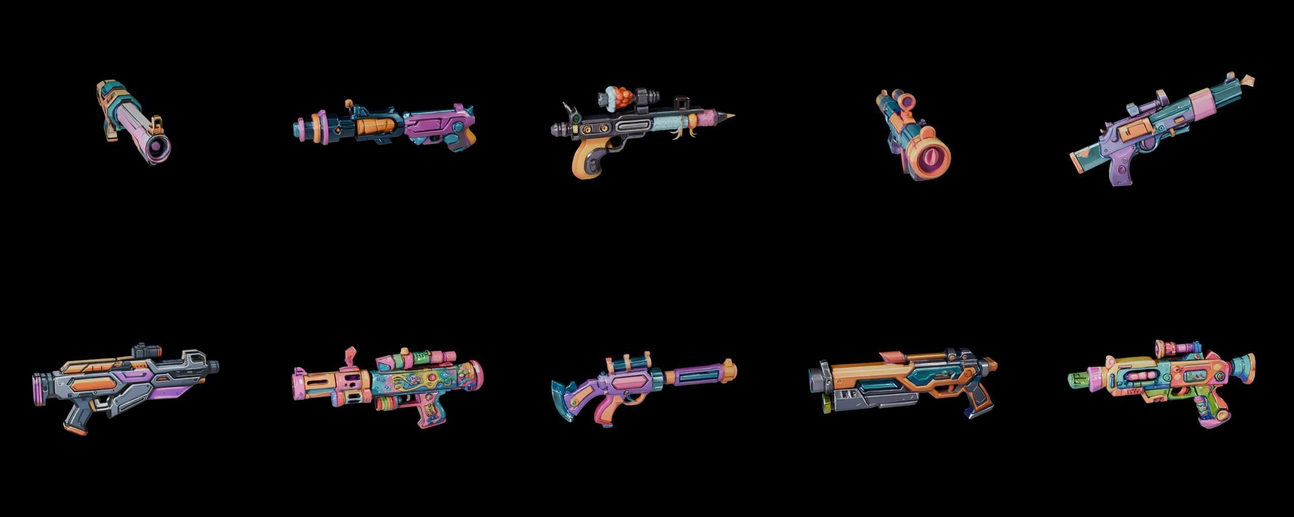 GunWeapon bundle 8 pack 100 fbx Low-poly 3D model_13