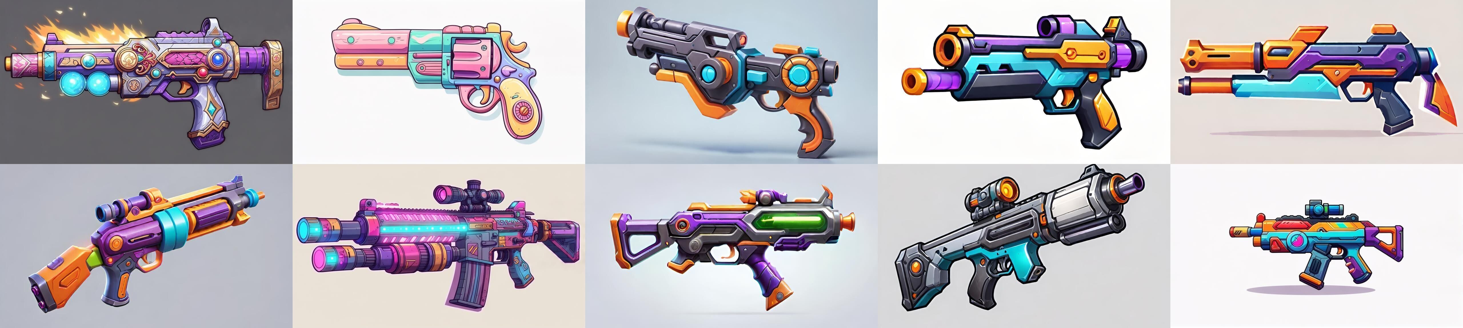 GunWeapon bundle 8 pack 100 fbx Low-poly 3D model_6