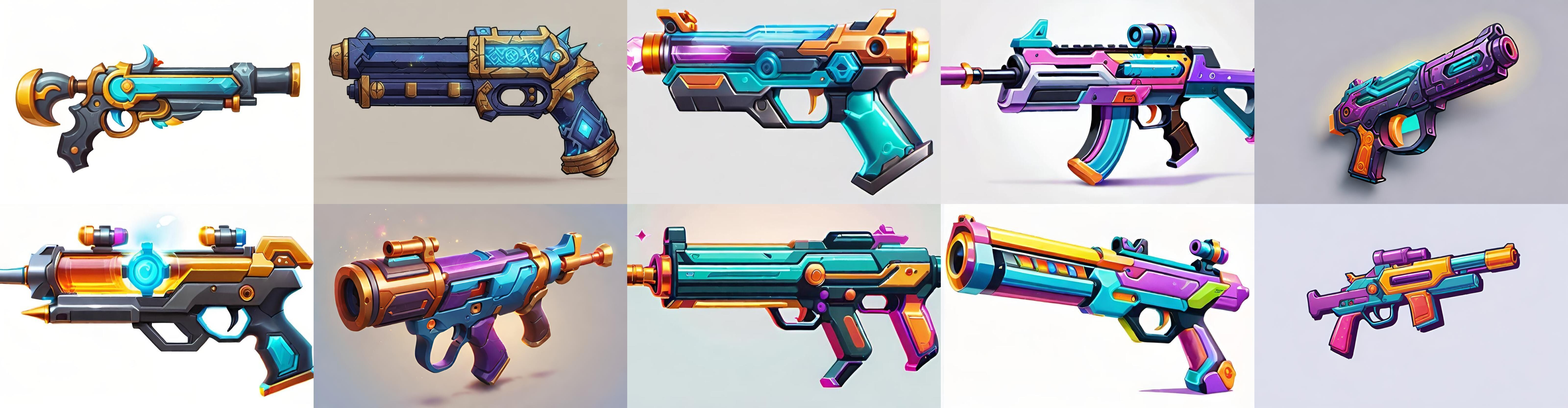 GunWeapon bundle 8 pack 100 fbx Low-poly 3D model_14