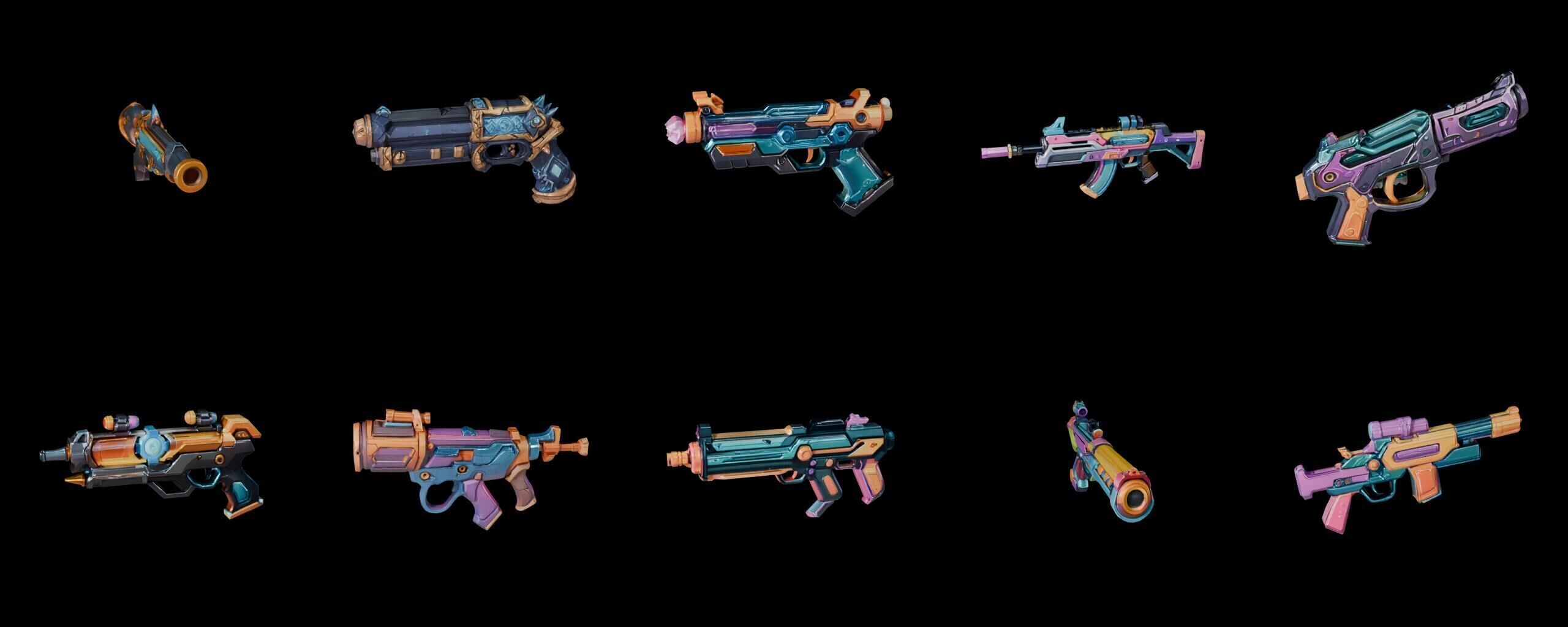 GunWeapon bundle 8 pack 100 fbx Low-poly 3D model_15
