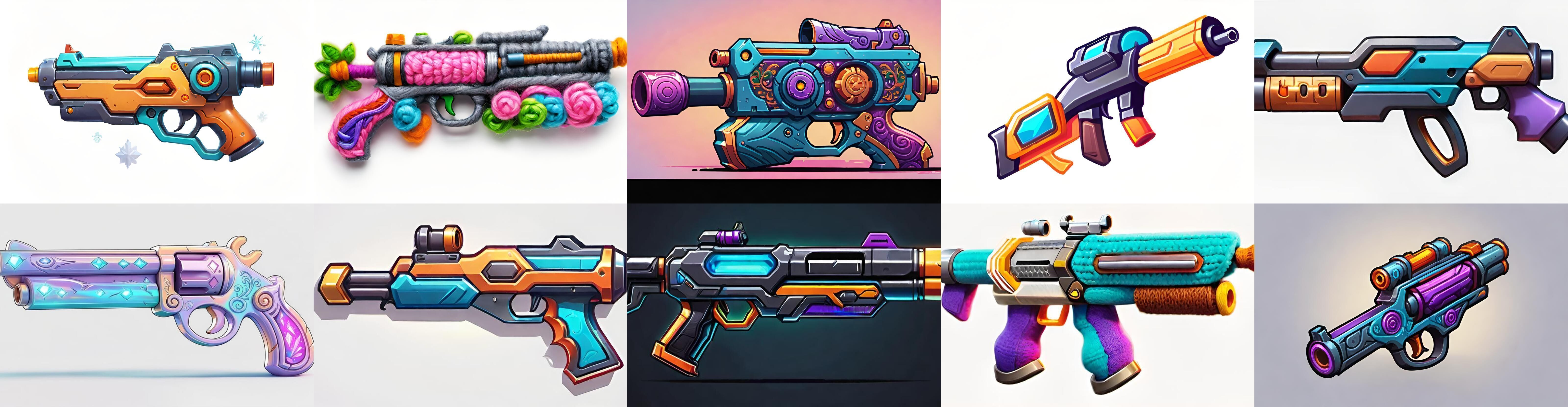 GunWeapon bundle 8 pack 100 fbx Low-poly 3D model_16