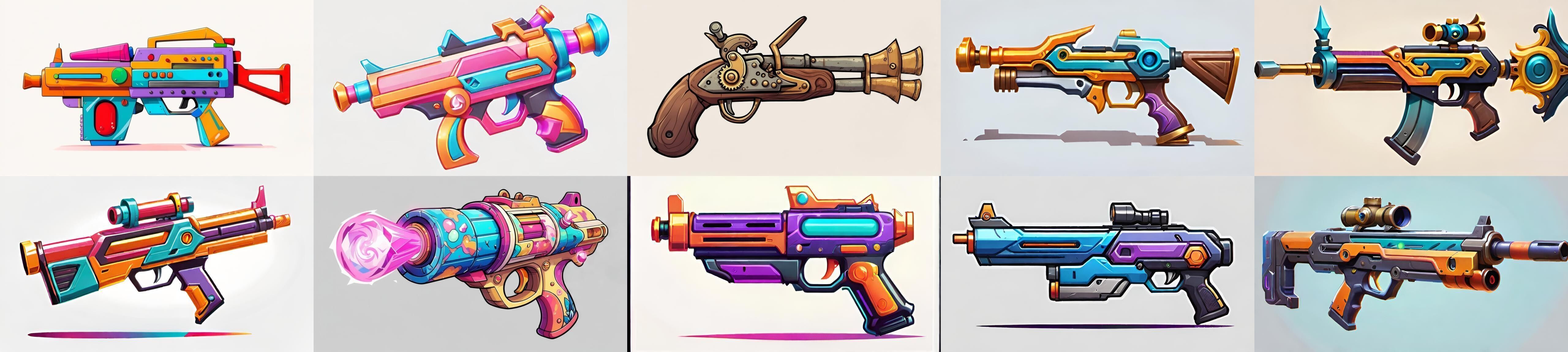 GunWeapon bundle 8 pack 100 fbx Low-poly 3D model_10