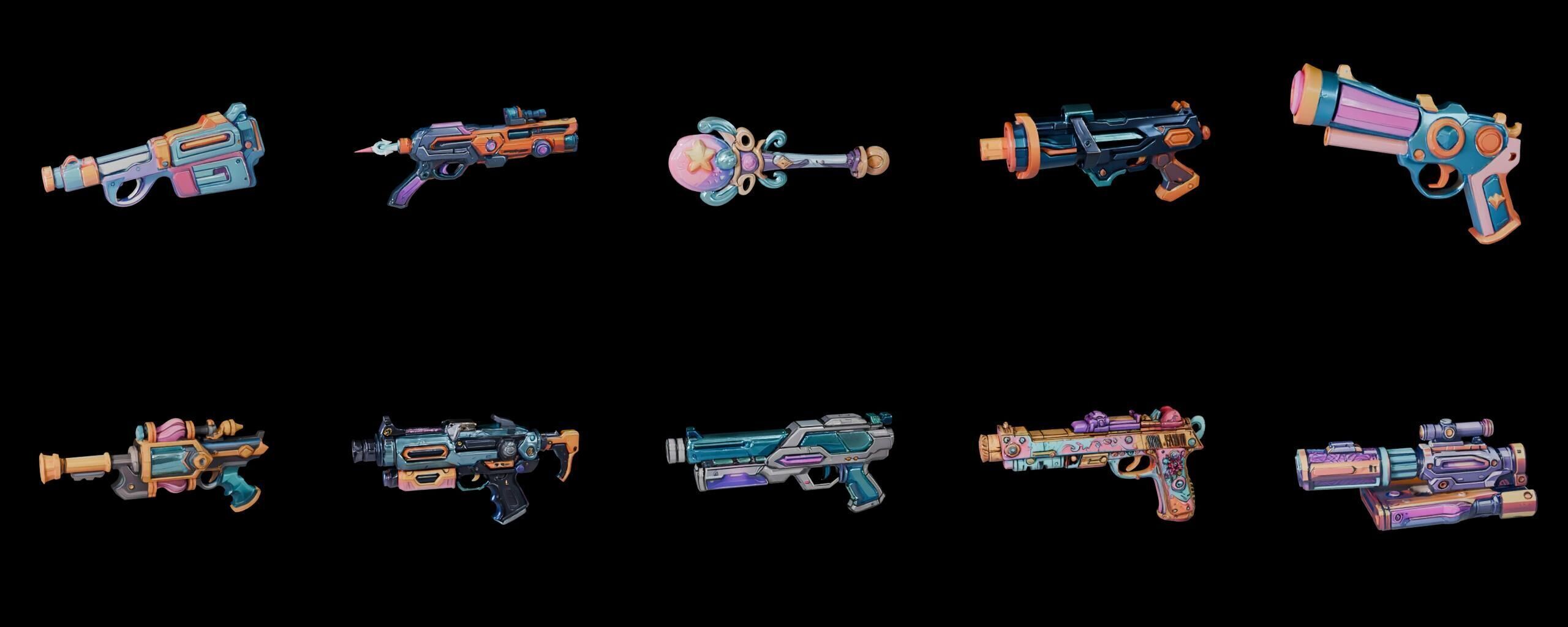 GunWeapon bundle 7 pack 100 fbx Low-poly 3D model_7