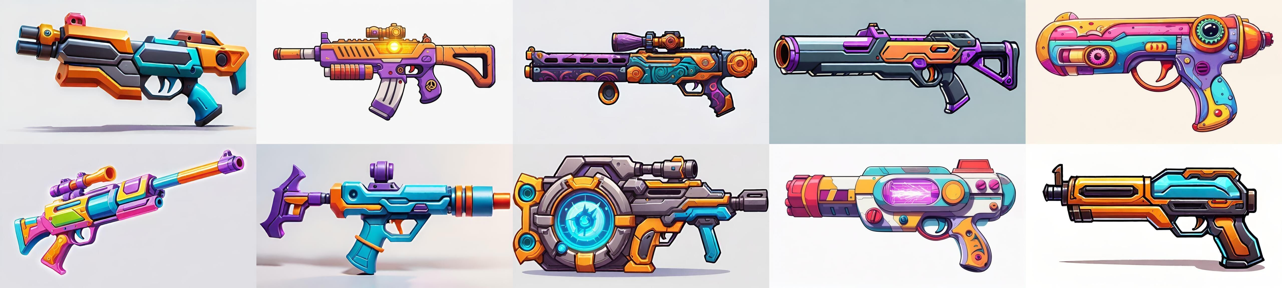 GunWeapon bundle 7 pack 100 fbx Low-poly 3D model_18