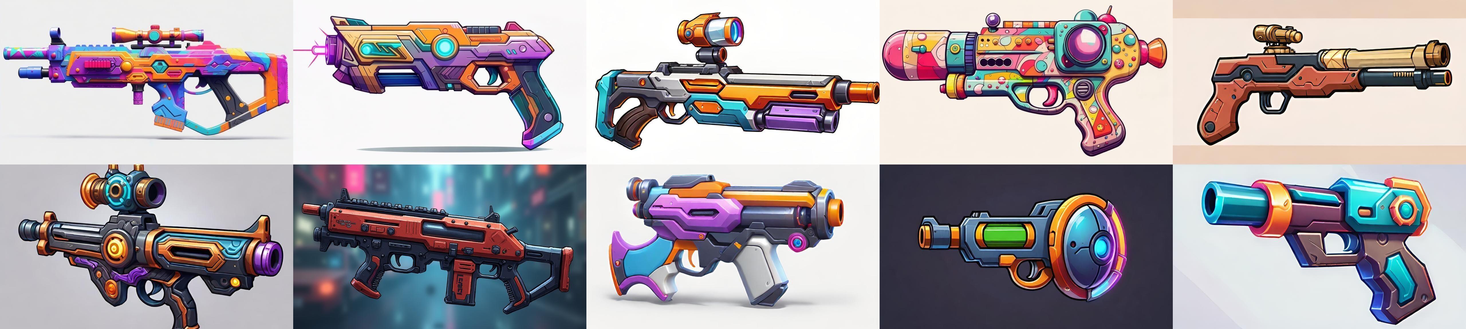 GunWeapon bundle 7 pack 100 fbx Low-poly 3D model_10