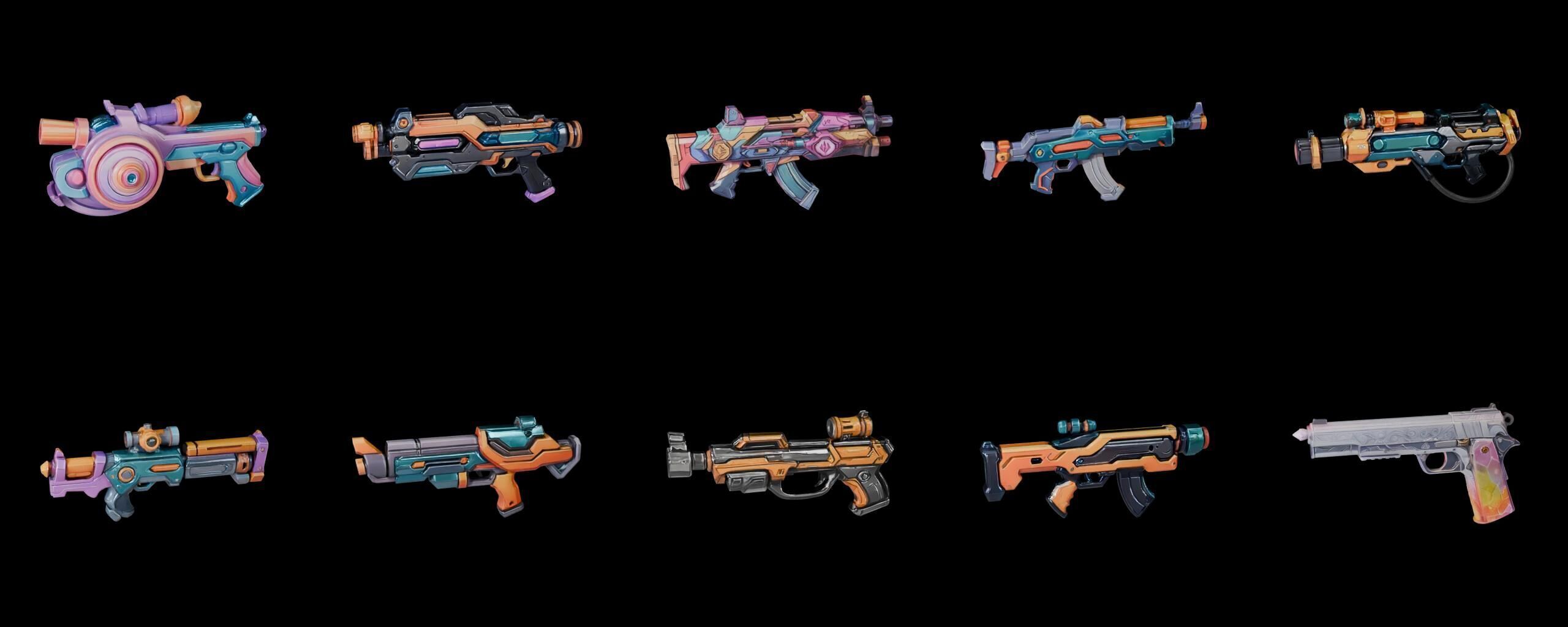 GunWeapon bundle 7 pack 100 fbx Low-poly 3D model_9