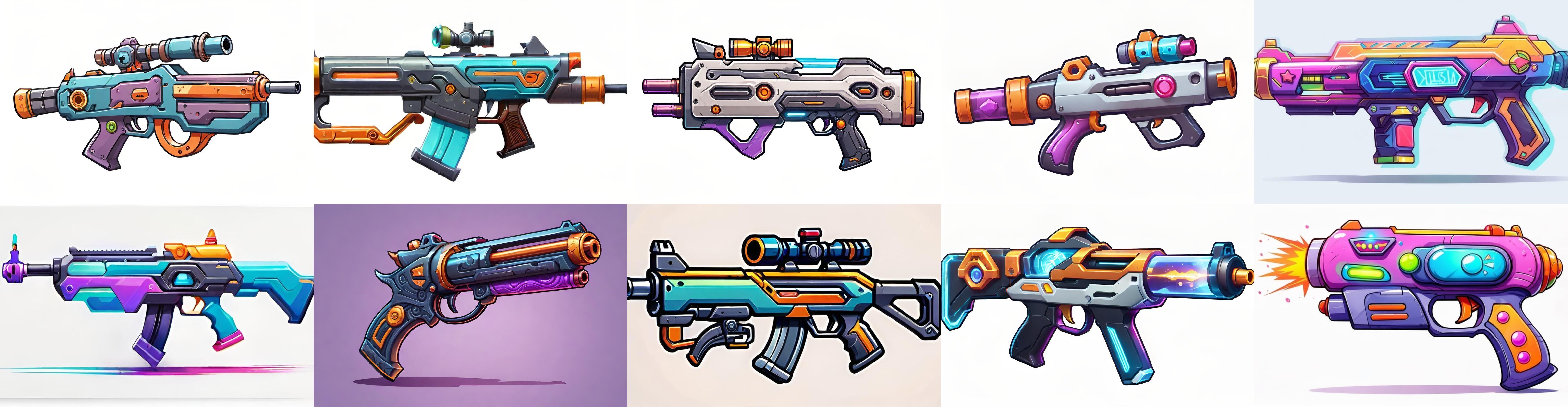 GunWeapon bundle 7 pack 100 fbx Low-poly 3D model_12